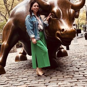 Green Milly pants with side slits